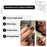 Charger l'image dans la galerie, Vernis Gel Magnétique montrant une manucure parfaite avec effets uniques et longue tenue.