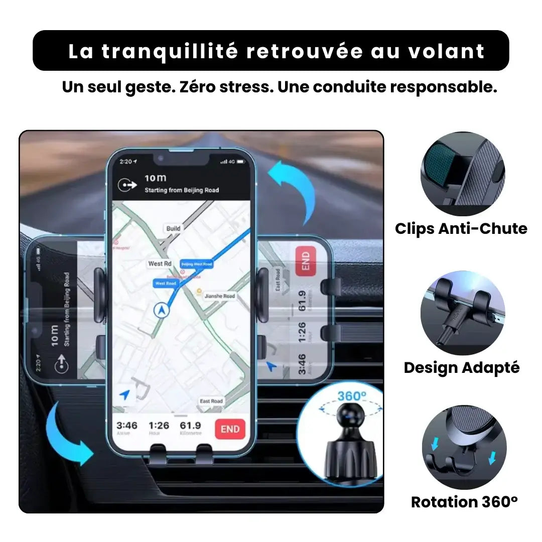 Support Téléphone Voiture - Sécurité et Confiance